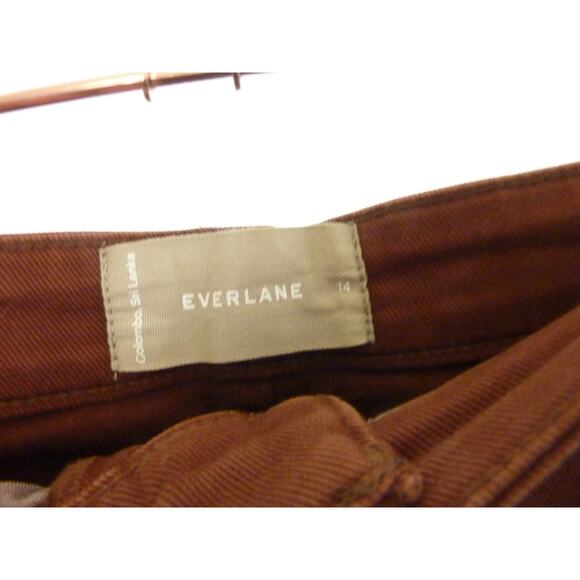 Everlane Brown Denim Jeans Pants 14 Barrel Utility Cropped - Picture 4 of 7